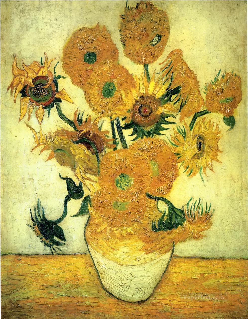 Still Life Vase with Fourteen Sunflowers Vincent van Gogh Oil Paintings